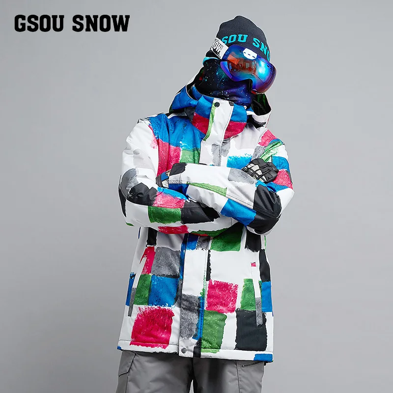 Новинка 2017 мужской лыжный костюм gsousnow для зимы Impression супертеплая одежда