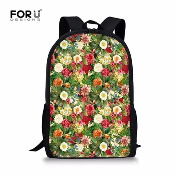 

FORUDESIGNS Children School Bags for Girls Garden Flowers Printing School Orthopedic Backpack Primaris Bookbag Mochila Escolar