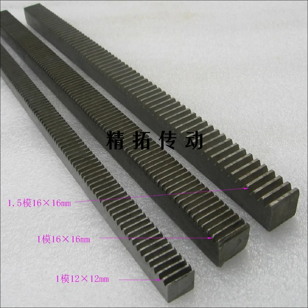 

1pc Mod 1 12x12x1000 spur Gear rack right teeth WIDTH 12MM HEIGHT 12MM L1000mm 45# steel Black Oxide CNC parts modulus 1 M1