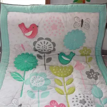 7 шт., вышивка детское постельное белье, комплект из чистого хлопка для кроватки, бампер для детской кроватки, детский бампер, включает в себя(4 бампера+ одеяло+ покрывало для кровати+ кровать skrit