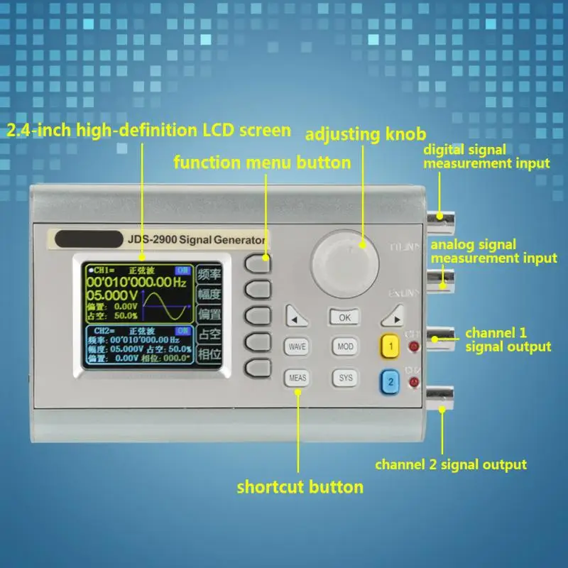 Двухканальный генератор сигналов DDS JDS2900 счетчик с функцией управления цифровой