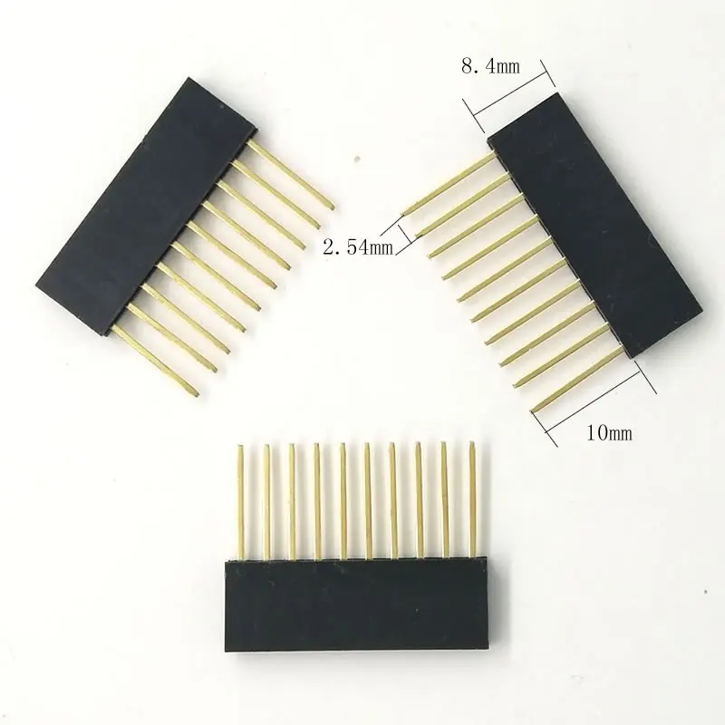 25 шт./лот 2,54 мм 10Pin коннектор Женский 10 мм Длинный штыревой коннектор полоска Штабелируемый коннектор