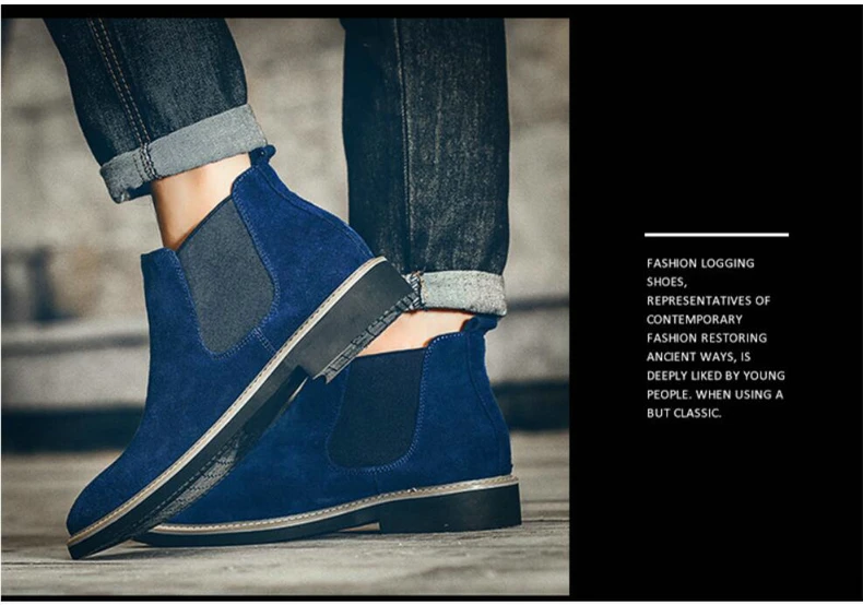 Men's Ankle Boot Suede Casual Chelsea Boots Men Suede Leather Men Winter Boots Men Slip-On Military Boot Men Desert Winter Shoes (10)
