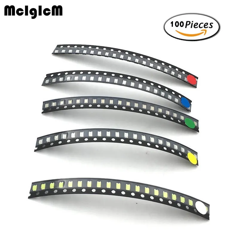 Светодиодная лампа MCIGICM 0603 0805 1206 SMD упаковка светодисветильник Дов красный белый