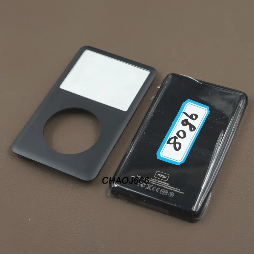 

Black Front Faceplate with Lens Window + Black Metal Back Housing Case Cover + Tools for iPod 6th Classic Thin 80GB