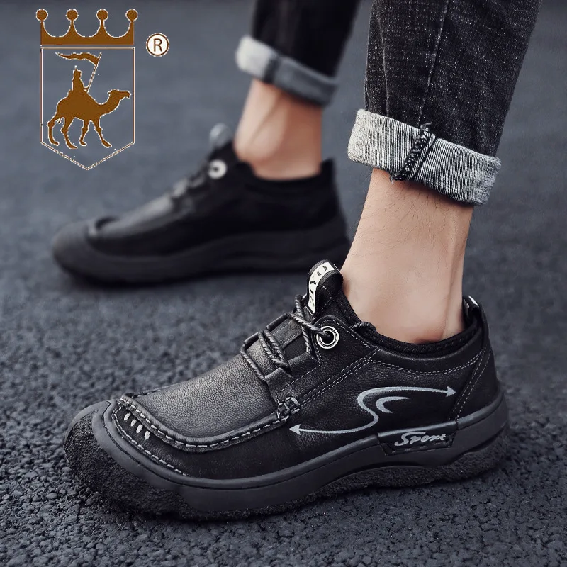 À Ar Couro Livre Ao Backcamel2019 Prova slip Dos Primavera Black Macio Desgaste D' Homens Sapatos Água Nova resistente brown De Respirável sola Grosso Não Fundo awY1wqzxB
