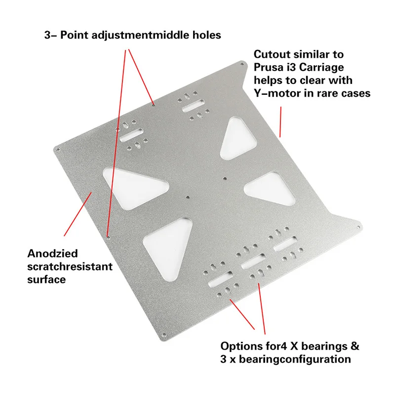 Алюминиевая анодированная пластина для Prusa i3 RepRap DIY 3D принтера GY88|Детали и