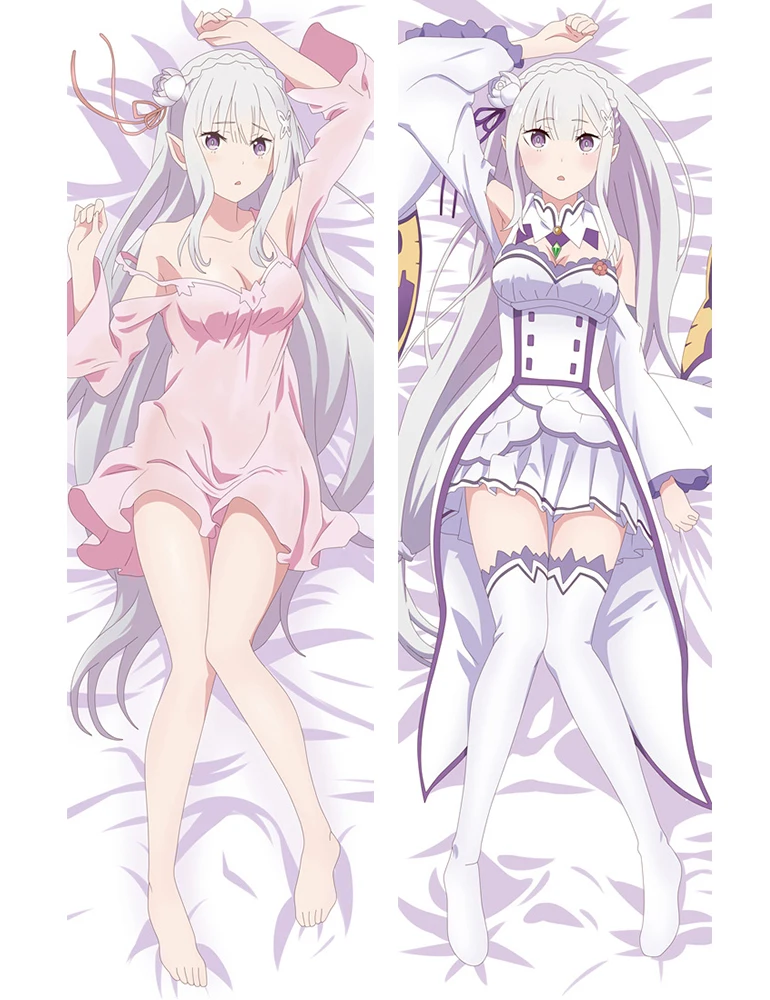 July update Anim Re Zero kara Hajimeru Isekai Seikatsu characters Emilia otaku Dakimakura pillow cover hugging body pillowcase