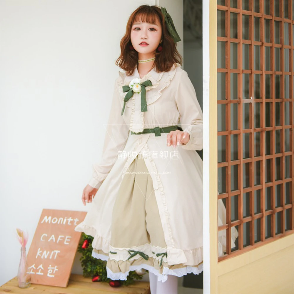 

2018 New Arrival Women Lolita Dress Long Sleeves Bowknot Sweet Lolita Dress Daily Princess Dress Wholesale