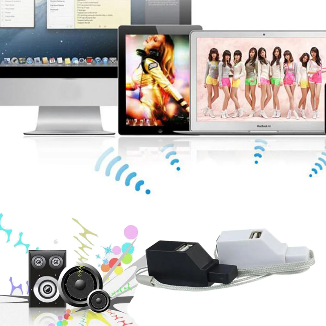 Mini Portable 3 Ports High Speed 2.0 USB HUB In-line Splitter Adapter With lanyard for Notebook/Tablet Computer PC Peripherals