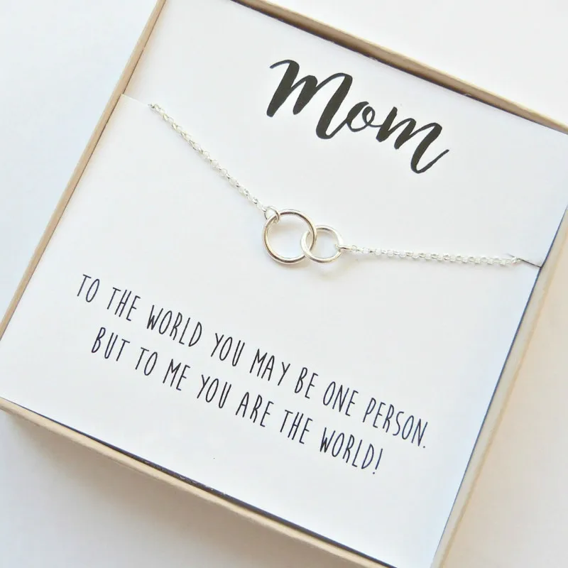 

Linked Circle Necklace Best Friend Necklace Minimal Gold Layering Necklace Friendship Jewelry Gift for Mom