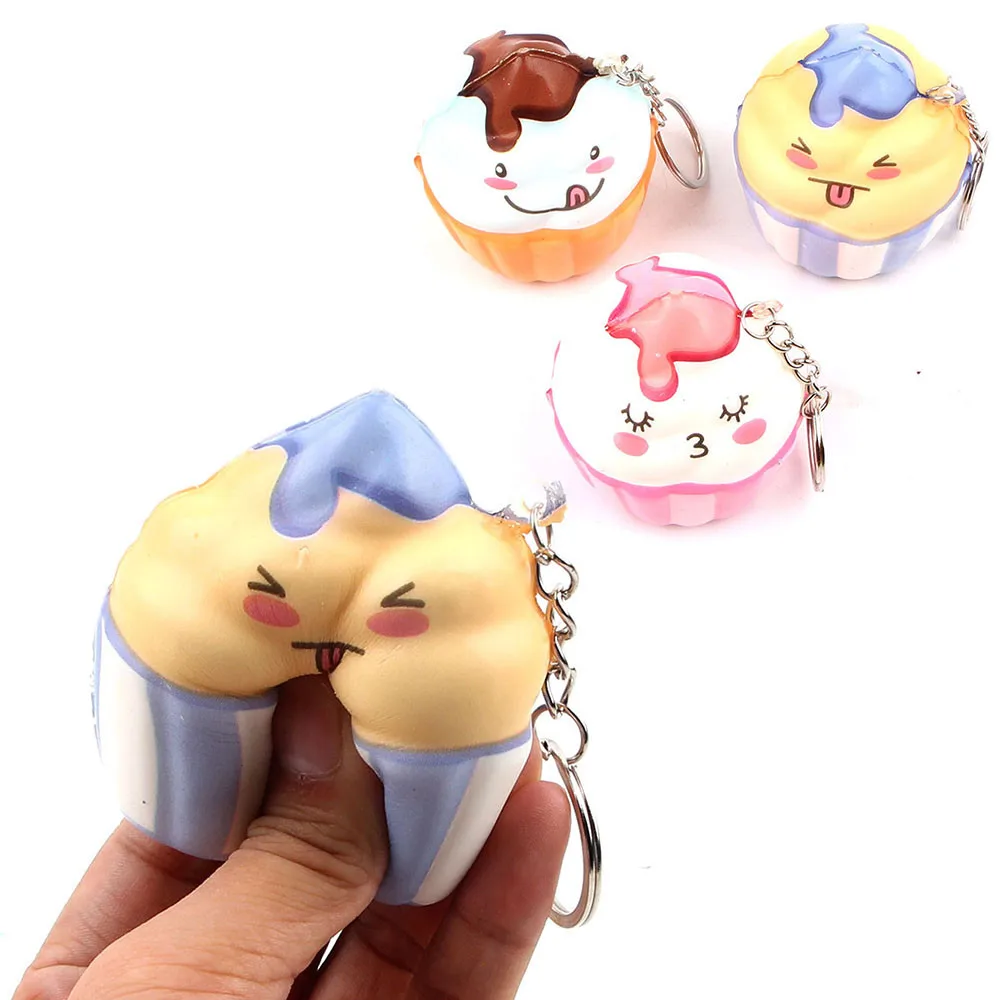 

Anti-stress Cute Soft Ice Cream Stress Reliever Keychain Scented Super Slow Rising Squeeze Toy Kids Funny Charms Gifts D7