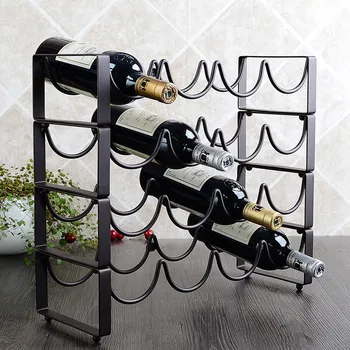 

Geometric Bottle Wine Rack Metal Freestanding Kitchen Storage Stand Wine Wire Wine Rack Bottles Wine Display Rack Stand Storage
