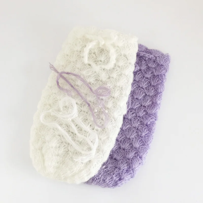 

Mohair headband newborn swaddle sack prop photography handmade crochet knit newborn cocoon props fotografie accessories