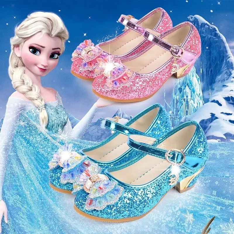 

Children high heel princess shoes girl Sequins Single shoes children students rhinestone shoes students Dance Shoes EUR 26-36