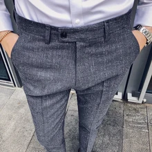 Осенние мужские штаны Тонкий дизайн серые брюки мужские Азия Размер 29-36 брюки мужские