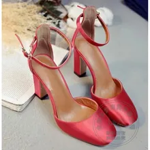 Verschluss Stöckelschuhe Neue Pu Bequeme Sandalen Baumwolle Stoff Dicke Heels Prinzessin Schwelle Schnalle Casual Einfache Weichem Leder Euro Stil