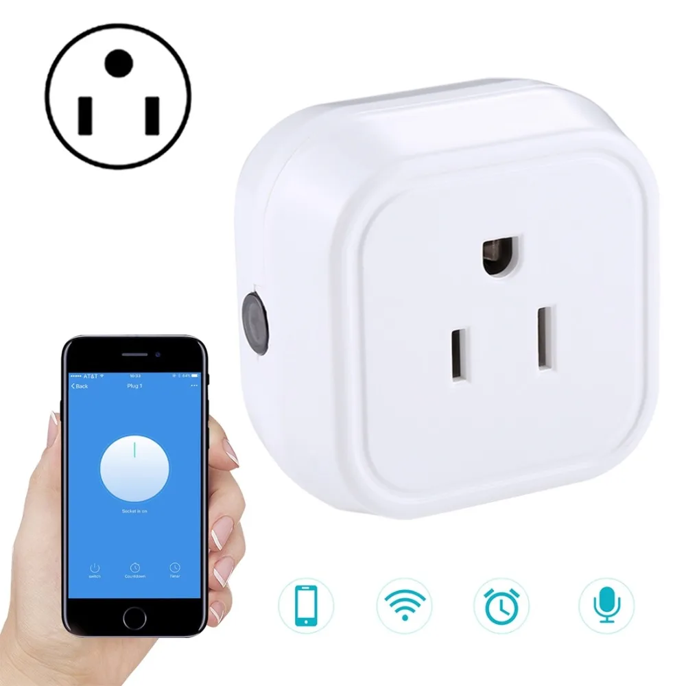 Умная Мини-розетка V05 с Wi-Fi 10 А работает Alexa и Google Home 100-240 В переменного тока вилка
