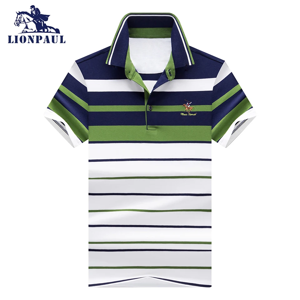 

HTLB Summer Polo Shirt Men Fashion Casual Striped Ralphmen Polo Shirts Men Pure Cotton Elastic Soft Polo Shirts Men Plus Size