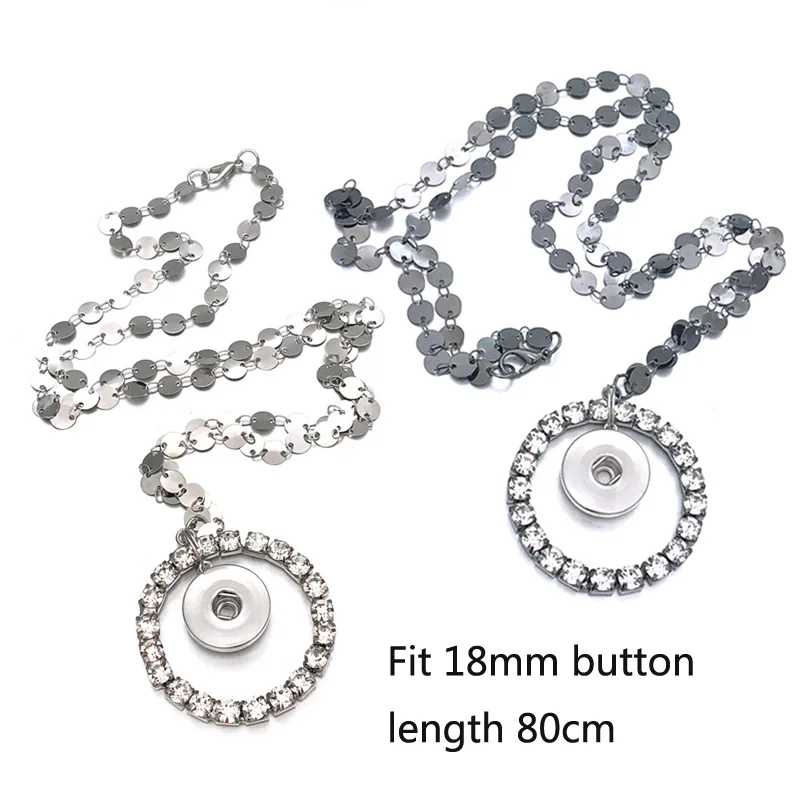 80cm Snap Necklace with Pendants and Buttons Fits 18/20mm Interchangeable Charm