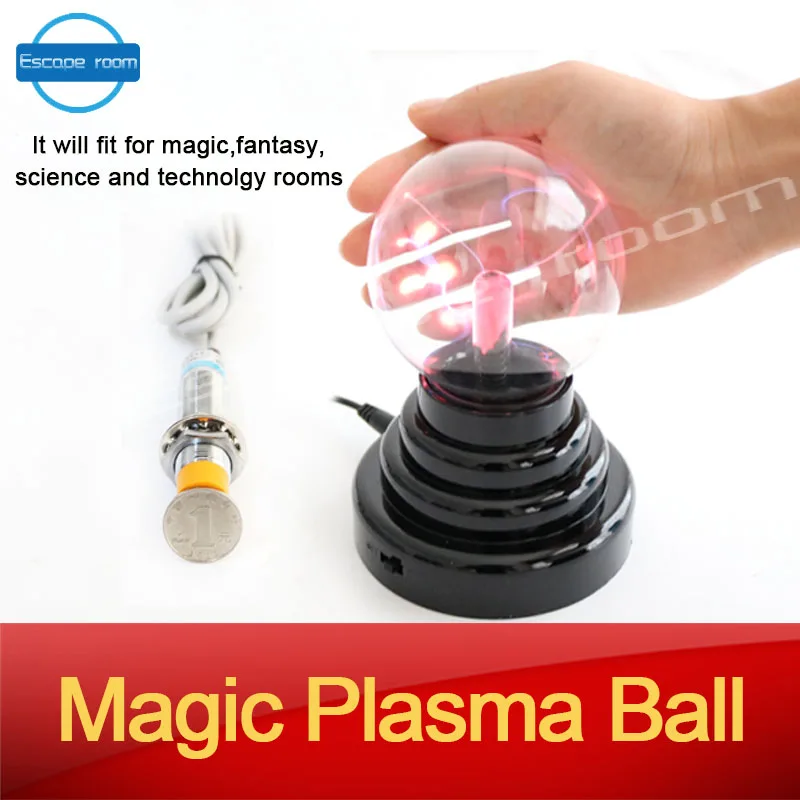 

game props for escape room magic plasma ball mysterious puzzle for chamber room touching ball for certain time to unlock