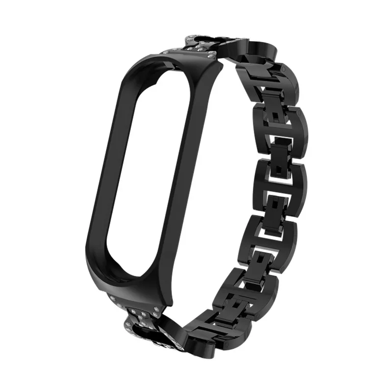 8 Style Black Браслет mi Band 3 с ремешком на запястье из нержавеющей стали, металлический ремешок mi band 3, браслеты Pulseira mi Band 3 для Xiaomi mi Band 3 - Цвет: 8 Style Black