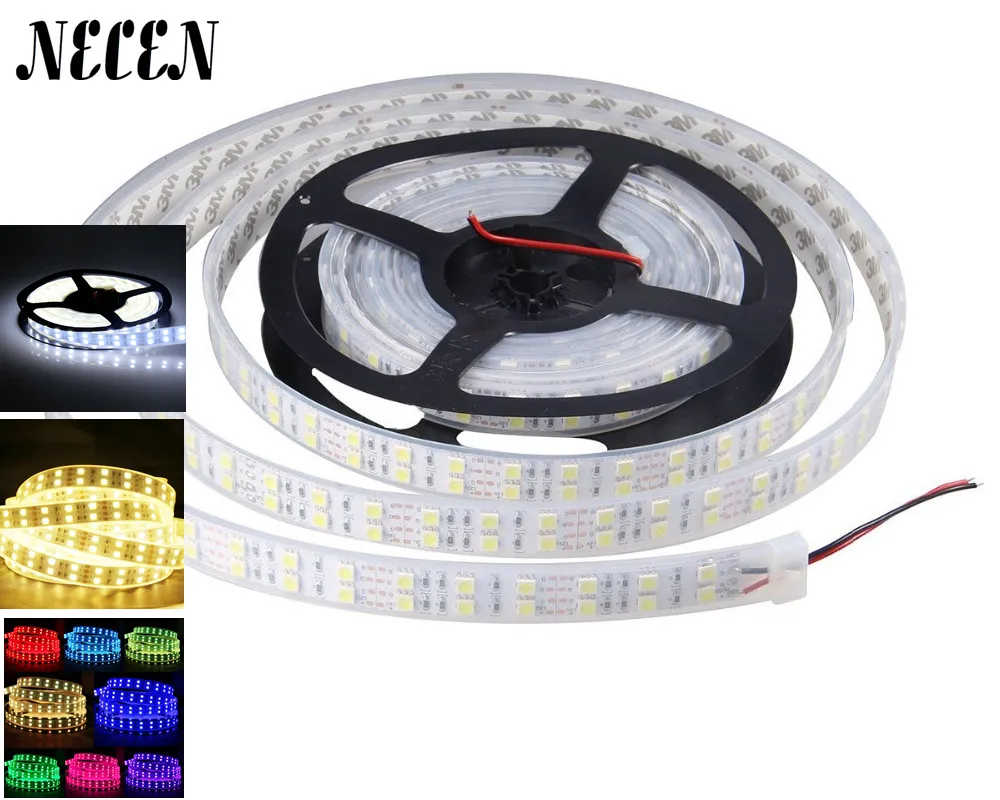 Necen DC 12 В светодиодные ленты/светодиодный свет 5050 SMD 600 светодиодный S RGB/белый/теплый белый водонепроницаемый/не водонепроницаемый