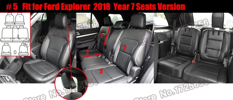 AutoDecorun Чехлы для автомобильных сидений из натуральной кожи для Ford Explorer 2012 чехлы для сидений 3 ряда 7 сидений поддерживающие аксессуары