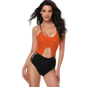 

S-L Plus Size Padded Bather 2018 Sexy Scoop back Female Swimsuit one piece swimwear women monokini bathing suit swim wear