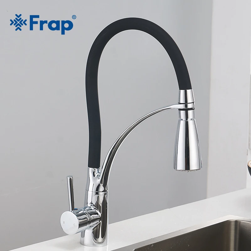 Смеситель кухонный Frap Y40051 светодиодный кран с резиновой конструкцией одна ручка