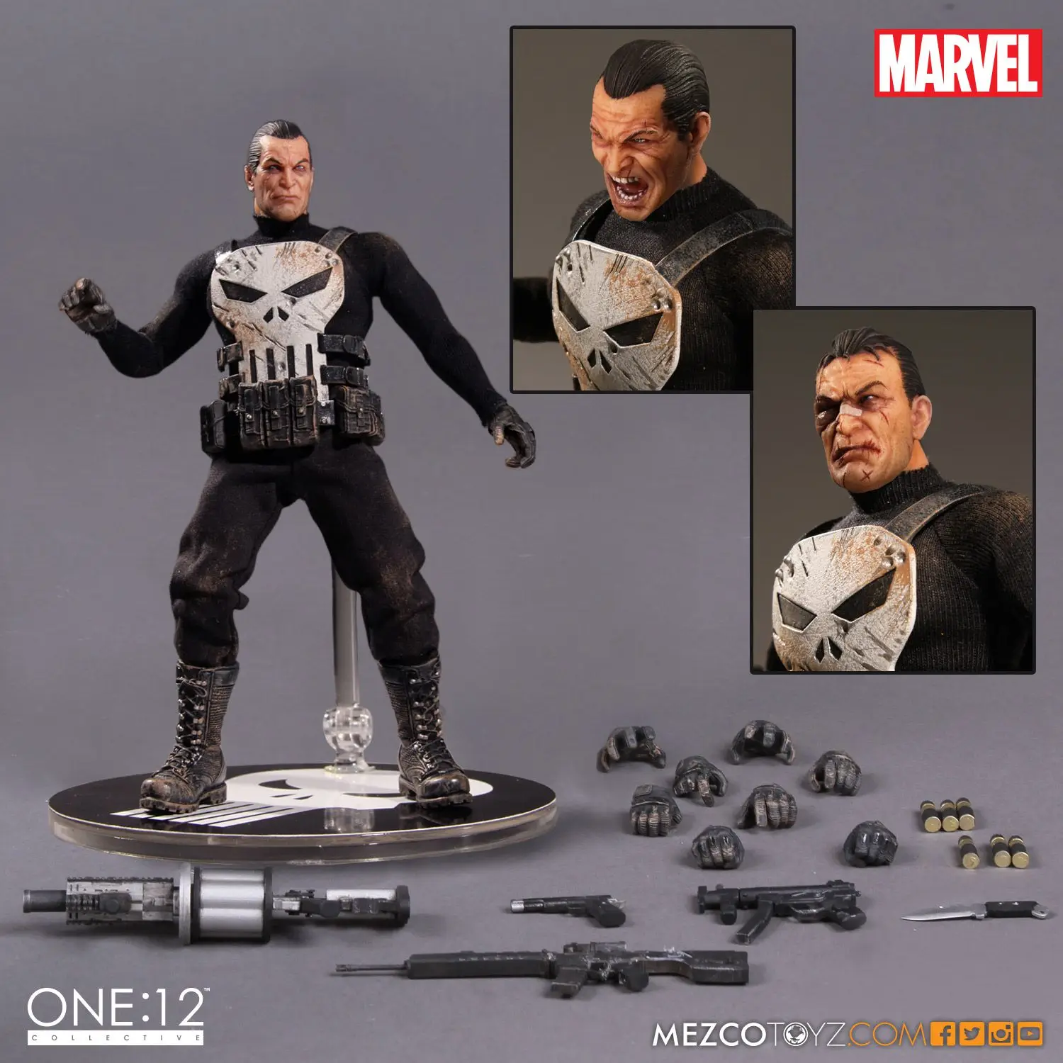 

Mezco the PUNISHER 1:12 COLLECTIVE Joints Moveable Action Figure Toys