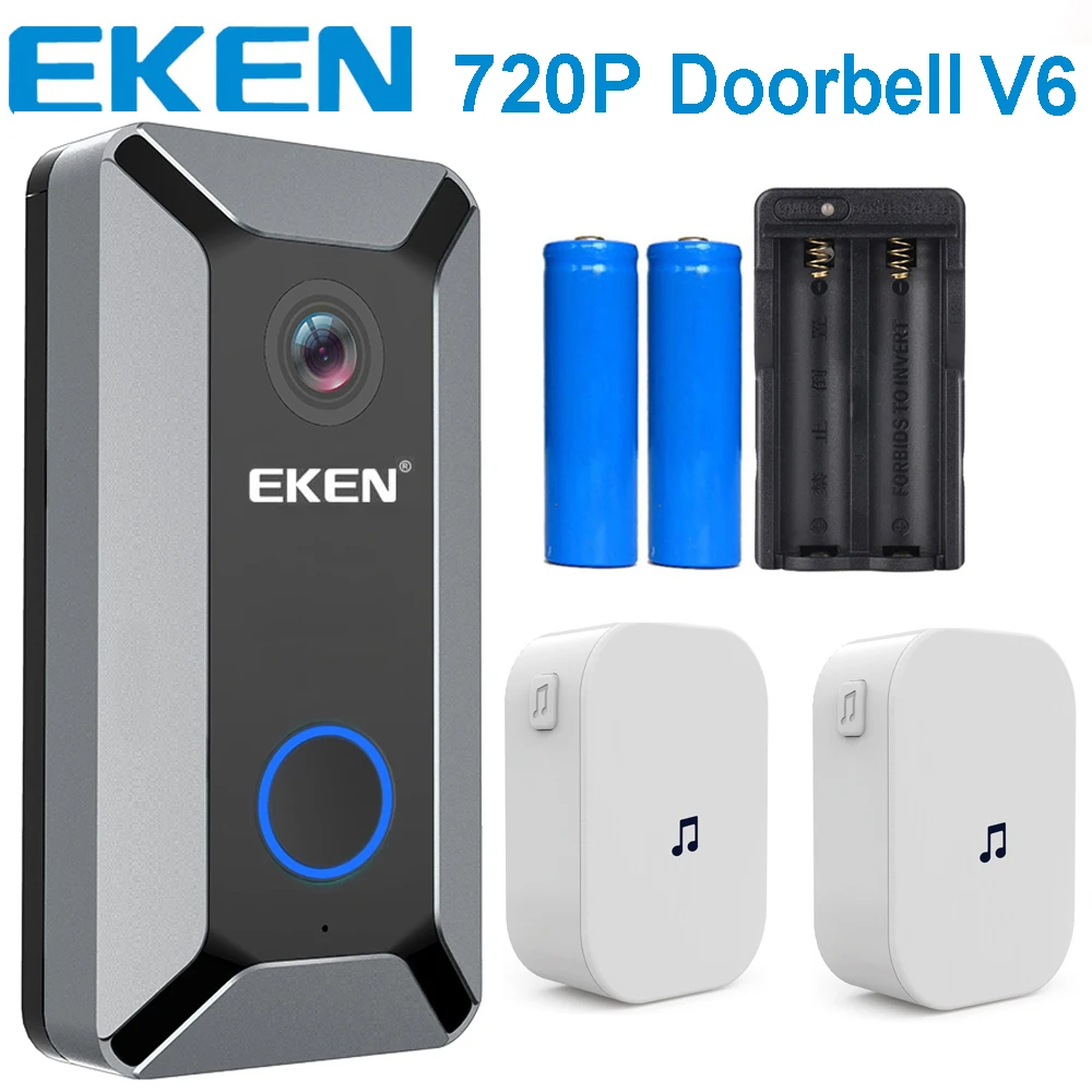 Умный беспроводной дверной звонок EKEN V6 720P с Wi Fi видеокамера облачным хранилищем
