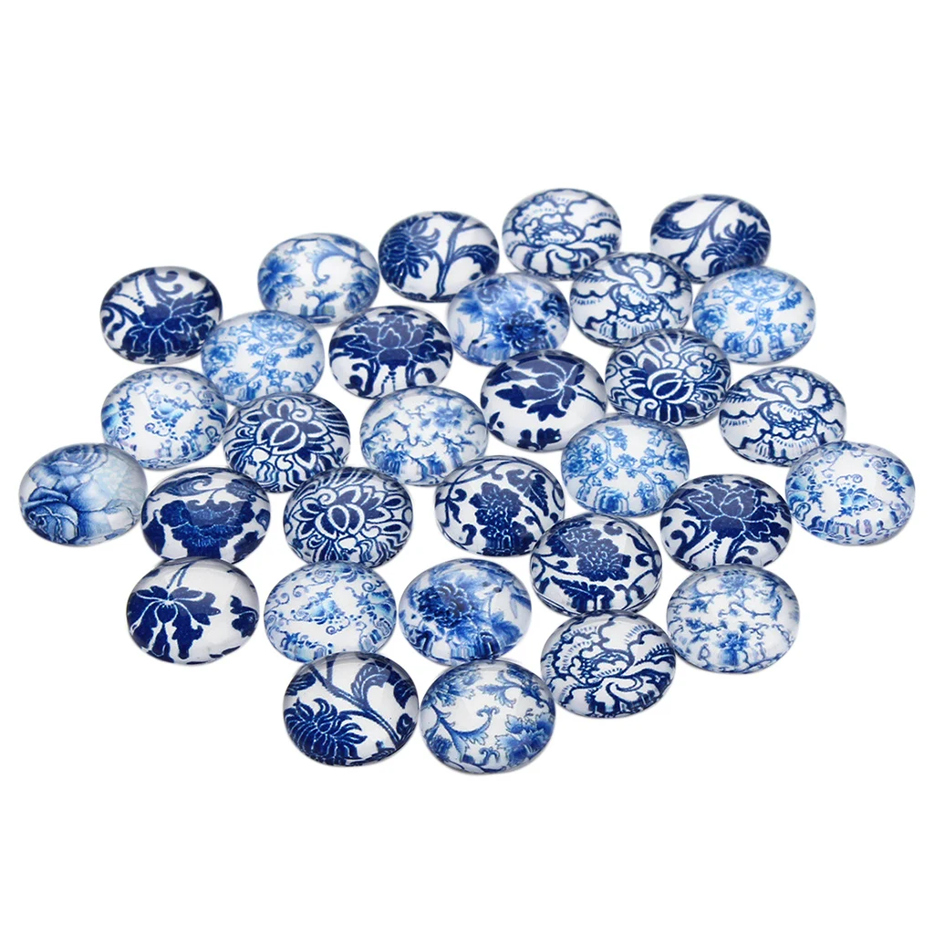 

30pcs GLASS CABOCHON 12mm Fridge Sticker Flatback Cameo Time Gem Cabochon For Jewelry DIY
