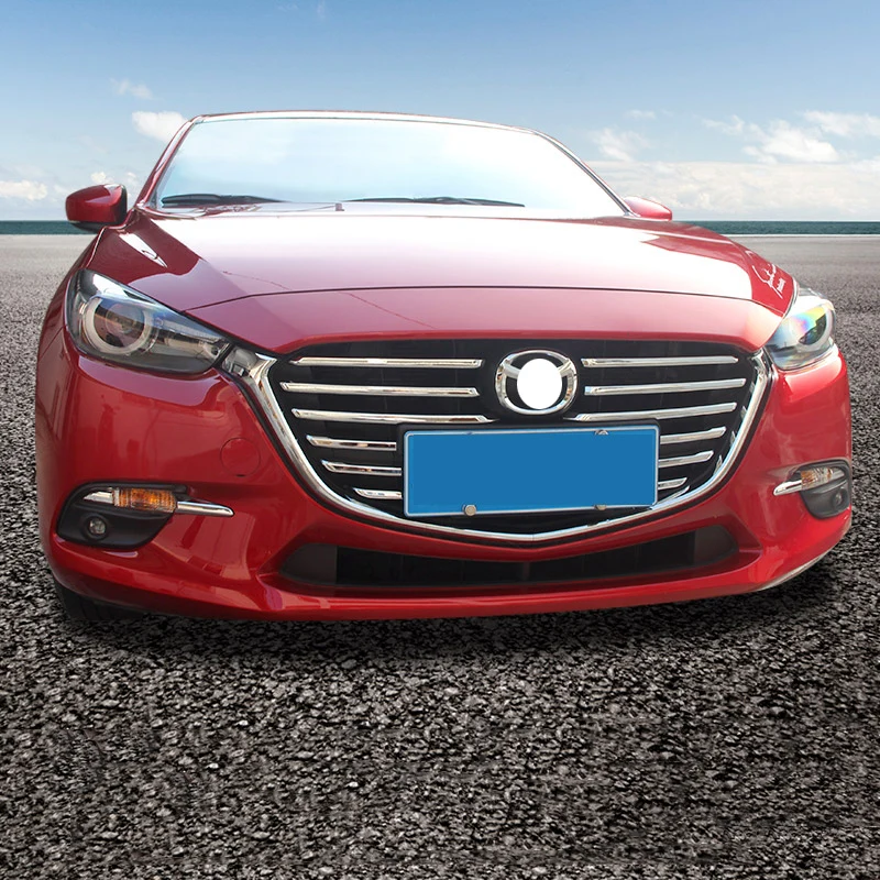 Авто аксессуары подходят для Mazda 3 Axela ABS хром передняя отделка решетки полосы 12 шт набор