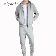Rlyaeiz, высокое качество, весна-осень, брендовый спортивный костюм, мужской спортивный костюм, на молнии, худи с капюшоном+ штаны, повседневный комплект из двух предметов