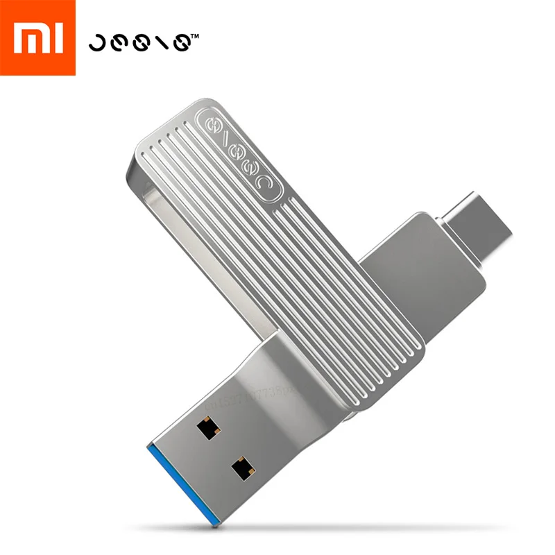 

Original Xiaomi mijia Type-C USB dual interface mobile phone U disk 120MB / SM1 360 rotating aluminum alloy material smart APP