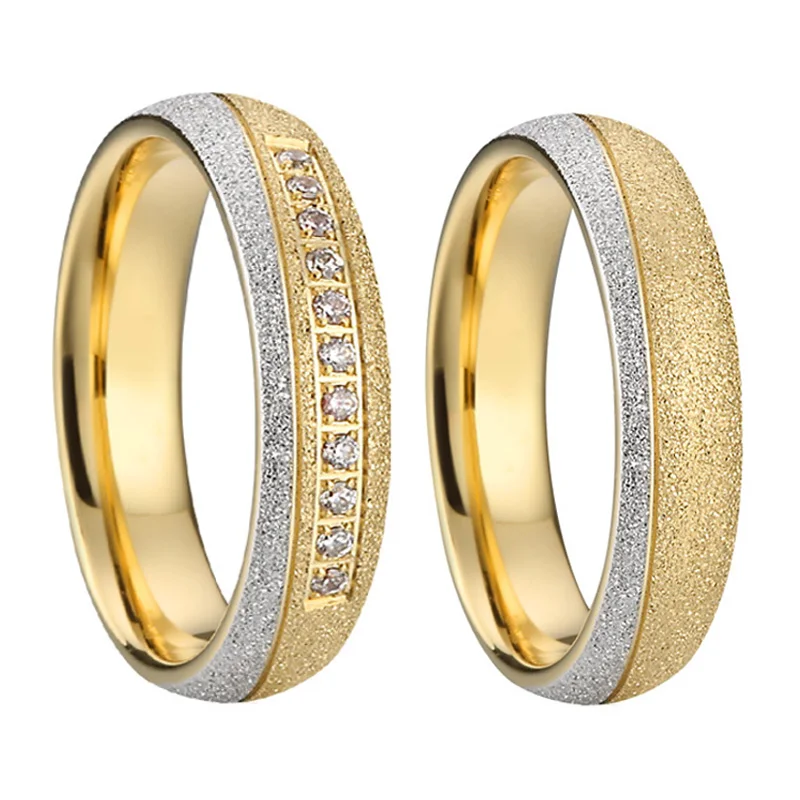 

Allainces Anniversary Couple Ring for Men designer Emery Sandblasted jewelry engagement wedding Rings for Women