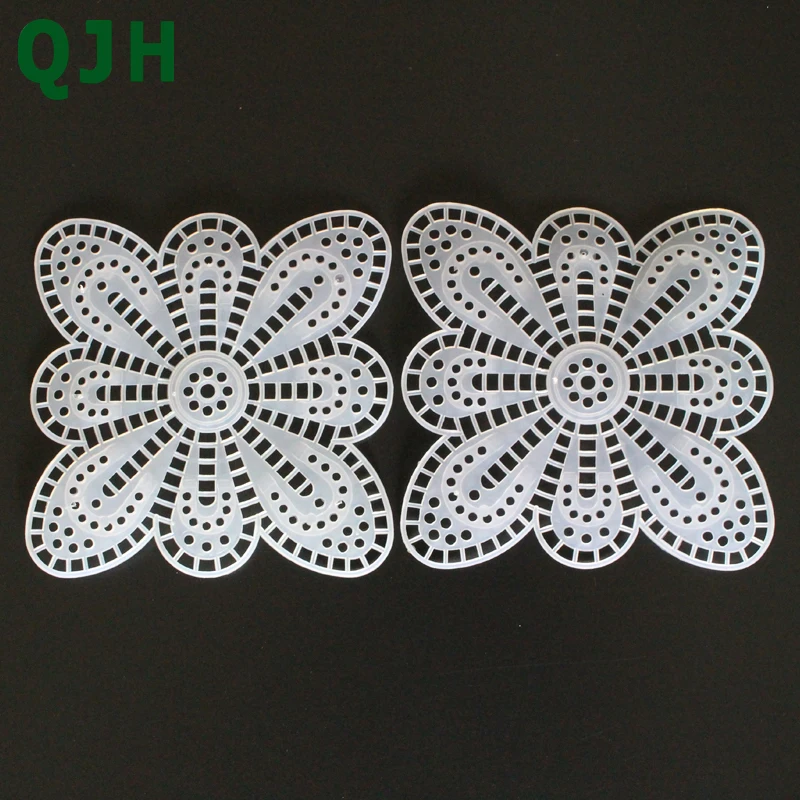 QJH 10pcs/lot Butterfly flower plastic mesh hollow air hook bag material hook car sofa seat gasket hand-woven DIY