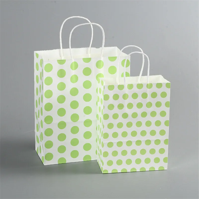 6 шт. Новая бумага вертикально стоящий пакет красочные сумки в горошек Открытый Топ бумага для упаковки подарка лечения Подарочный мешок для вечерние поставки