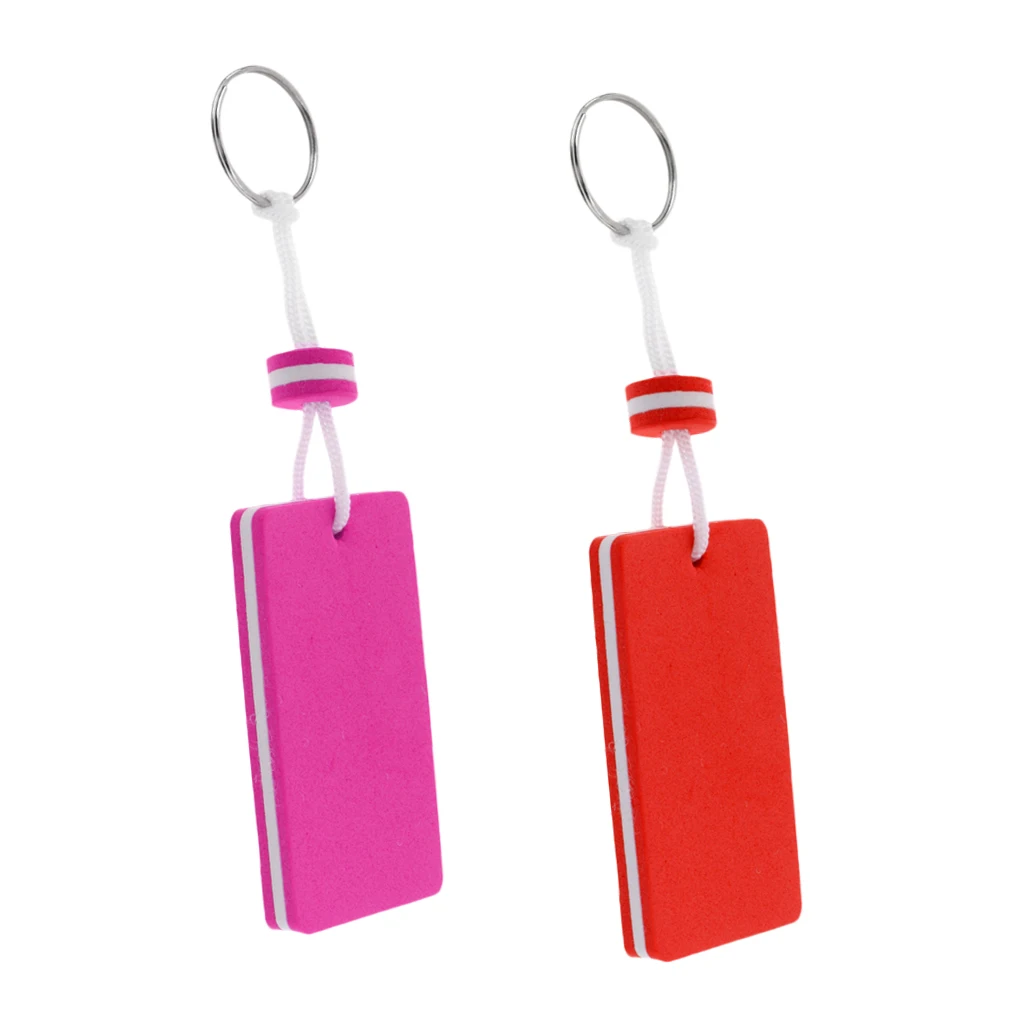 2Pcs EVA Floating Keyring Sailing Kayak Marine Boat Novelty Keychain Red Pink