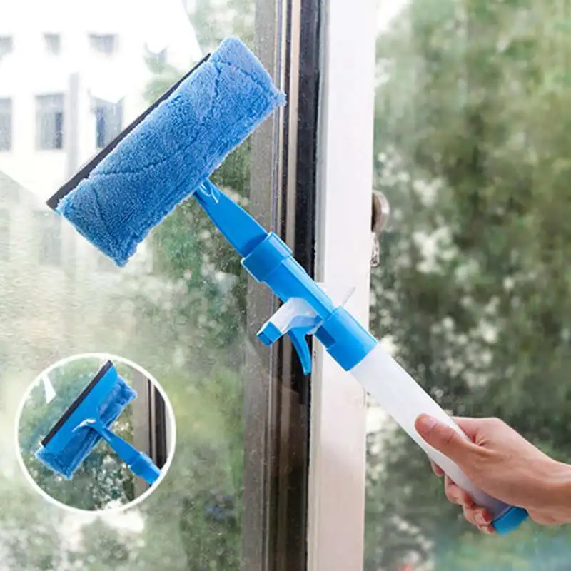 

Spray Type Cleaning Brush Glass Wiper Window Cleaner Easy To Use Telescopic Handle Cleaning Washing Brush