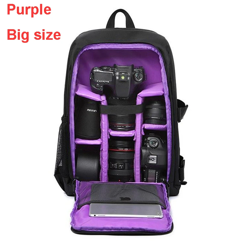 Waterproof DSLR Backpack Video Digital DSLR Camera Bag Multi-functional Outdoor Camera Photo Bag Case for Nikon Canon DSLR Lens cute camera bags Bags & Cases