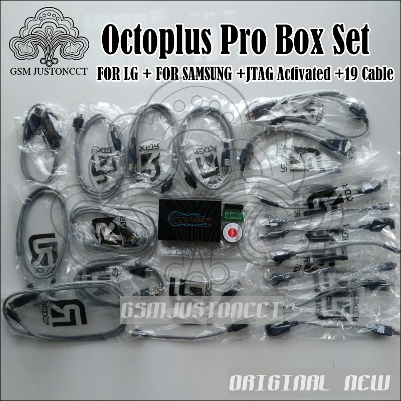 2018 новейшие версии Octoplus Pro Box с 19 кабелями для Samsung и LG + Medua JTAG адаптеры активации