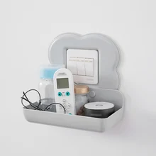 Настенный разъем коробка для хранения переключатель Крышка Зарядка держатель телефона дистанционный контрольный Контейнер Организация украшения дома