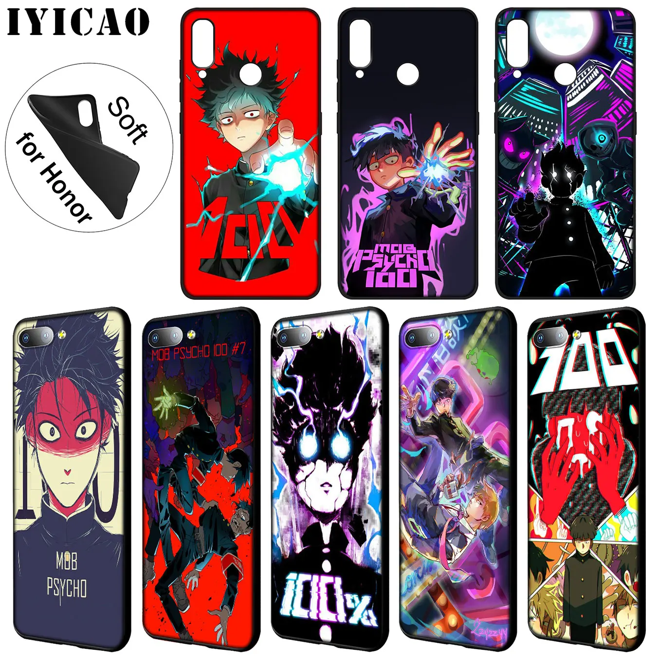 IYICAO Mob Psycho 100 мягкий силиконовый чехол для телефона Huawei Y9 Y7 Y6 Prime 2019 Honor 20 8C 8X 8 9 9X 10 Lite