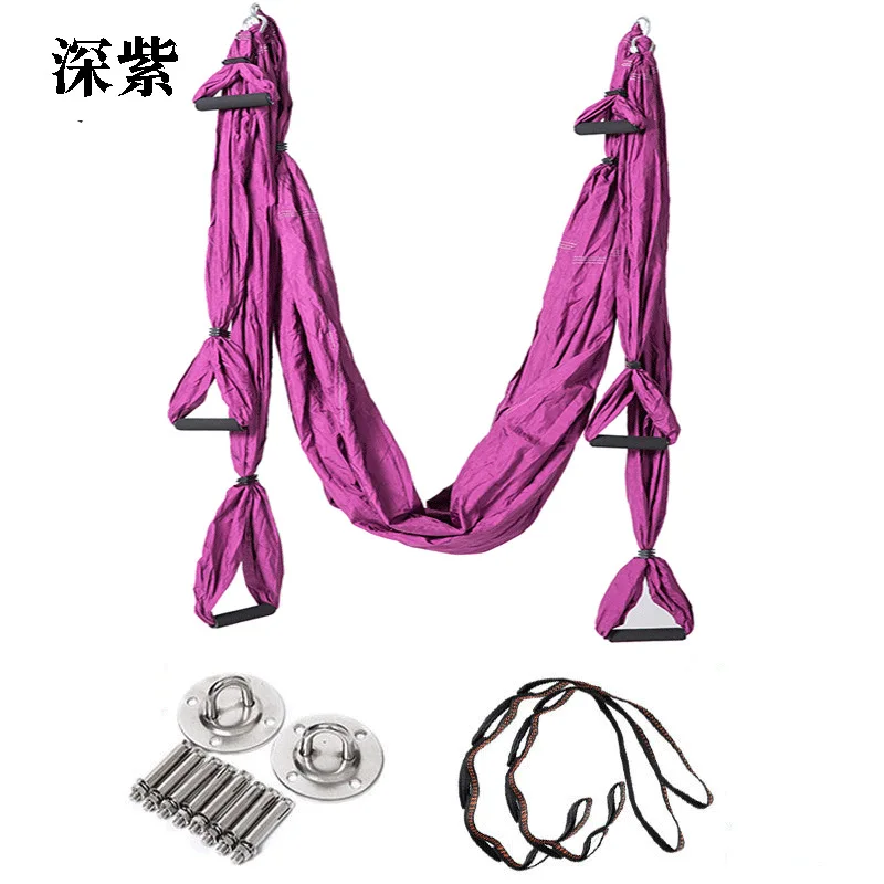 Anti-gravity Aerial Yoga Hammock Set Yoga Belt Flying Yoga Hammock for Pilates Body Building Yoga Swing With HangingTray - Цвет: 13