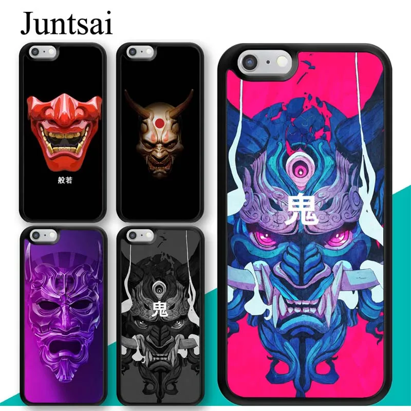 

Juntsai Japanese Oni Hannya Demon Mask TPU Phone Case For Apple iPhone X XR XS MAX 6S 6 7 8 Plus 5S SE Cover Rubber Coque Shell