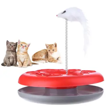 

Cat Toys Spring Mice Crazy Amusement Disk Play Activity Pet Funny Toys Kitten Interactive Teaser Pet Products Toys for Cats