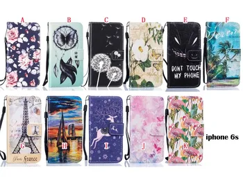 

Leather Wallet TPU Flip Cartoon String Case For Iphone 8 7 7plus I7 6 6S Plus I6 5 5S SE Pouch Flamingo Stand Cover Skin 50pcs