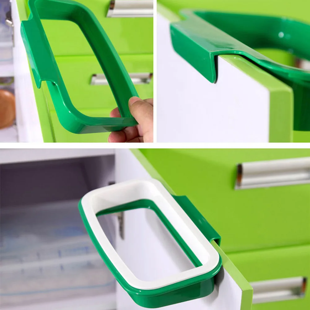 Kitchen Garbage Bag Rack Holder Hanging Bag Cupboard Cabinet Tailgate Stander Storage Hooks Rails Green Trash
